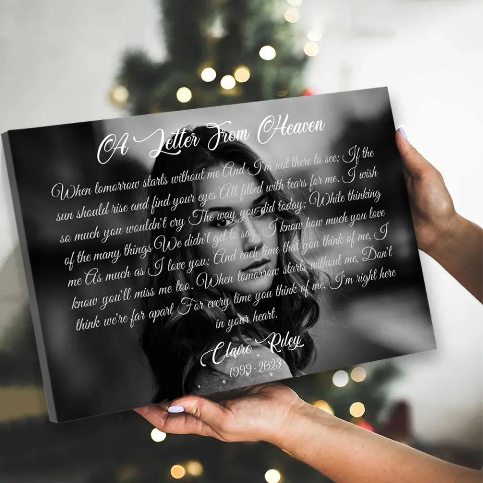 A Letter From Heaven, Upload Photo Canvas/Poster, Memorial Gift | 309IHPLNCA166