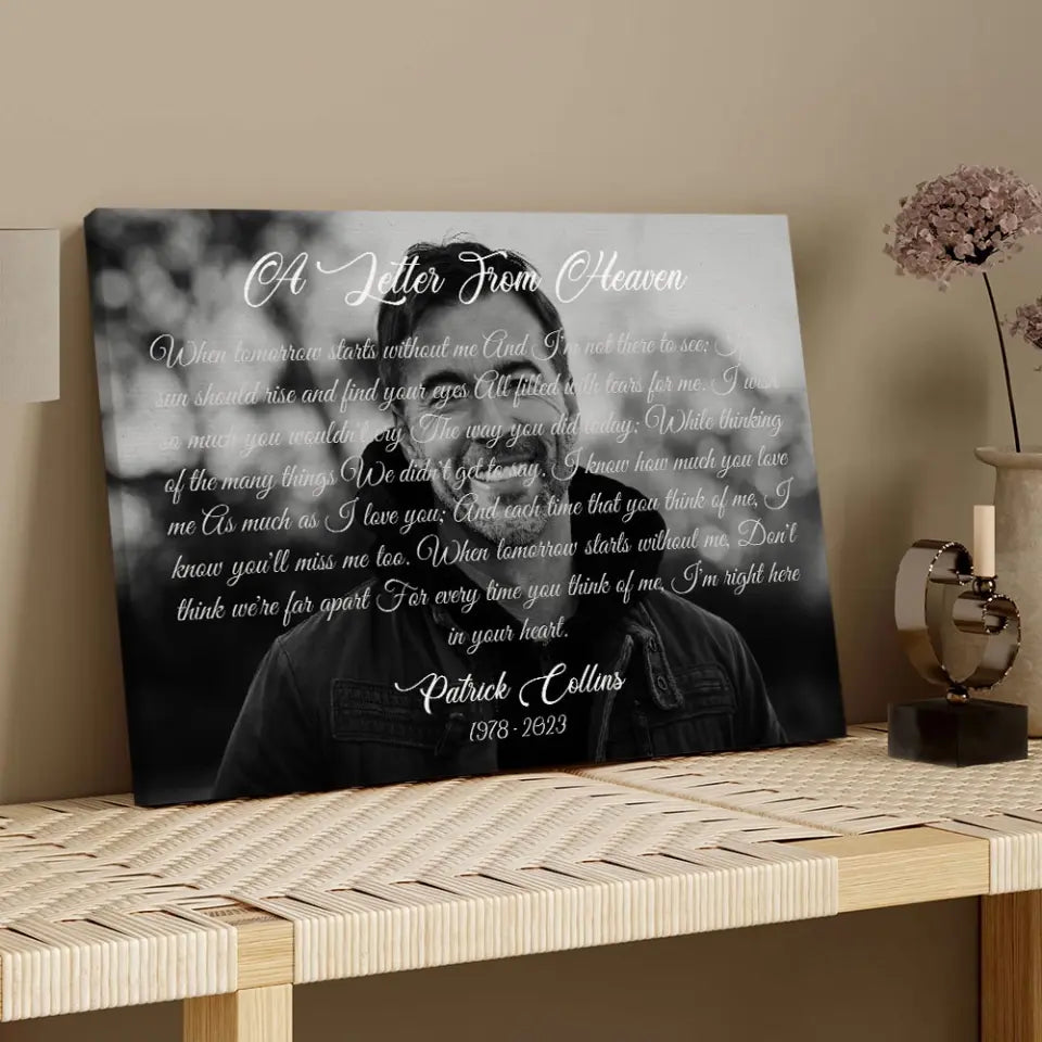 A Letter From Heaven, Upload Photo Canvas/Poster, Memorial Gift | 309IHPLNCA166
