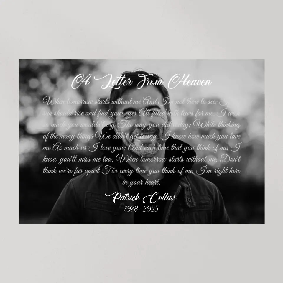 A Letter From Heaven, Upload Photo Canvas/Poster, Memorial Gift | 309IHPLNCA166