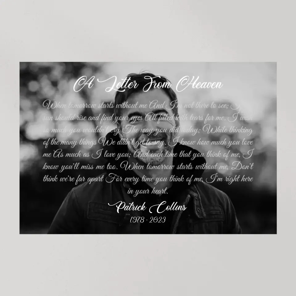 A Letter From Heaven, Upload Photo Canvas/Poster, Memorial Gift | 309IHPLNCA166