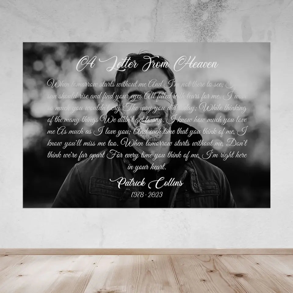 A Letter From Heaven, Upload Photo Canvas/Poster, Memorial Gift | 309IHPLNCA166