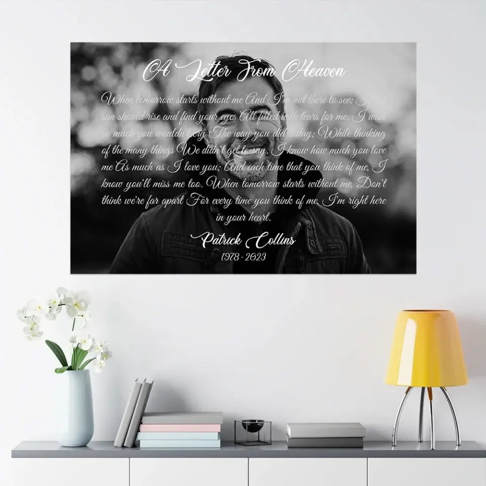 A Letter From Heaven, Upload Photo Canvas/Poster, Memorial Gift | 309IHPLNCA166
