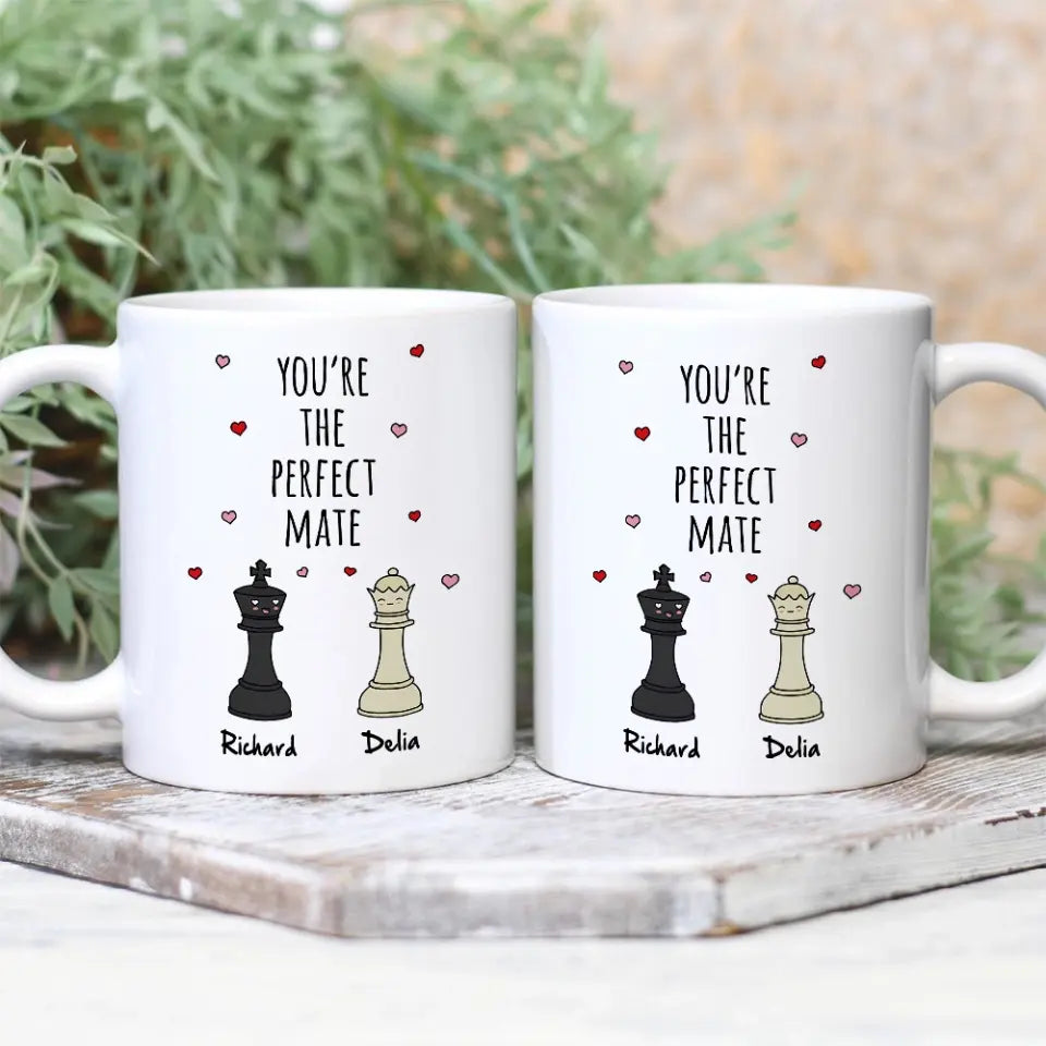 Personalized Valentine Gifts - You're The Perfect Mate, Chessmate, Husband and Wife, Personalized Mug/Accent Mug, Anniversary Gift | 312IHPBNMU1354
