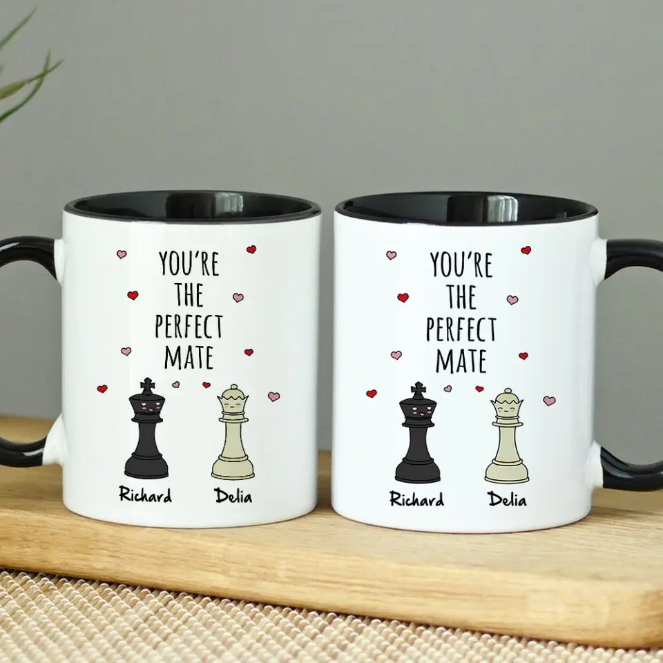 Personalized Valentine Gifts - You're The Perfect Mate, Chessmate, Husband and Wife, Personalized Mug/Accent Mug, Anniversary Gift | 312IHPBNMU1354