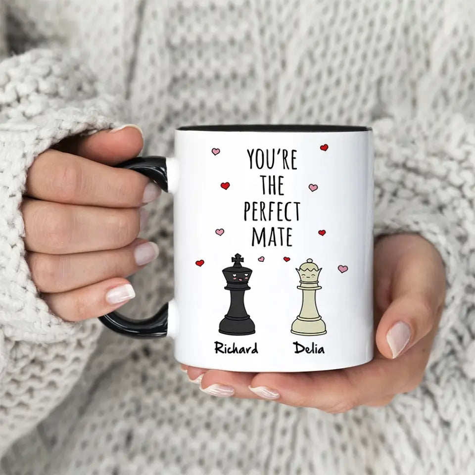 Personalized Valentine Gifts - You're The Perfect Mate, Chessmate, Husband and Wife, Personalized Mug/Accent Mug, Anniversary Gift | 312IHPBNMU1354