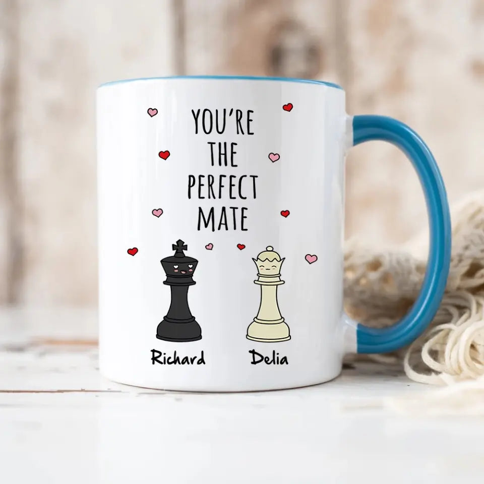 Personalized Valentine Gifts - You're The Perfect Mate, Chessmate, Husband and Wife, Personalized Mug/Accent Mug, Anniversary Gift | 312IHPBNMU1354