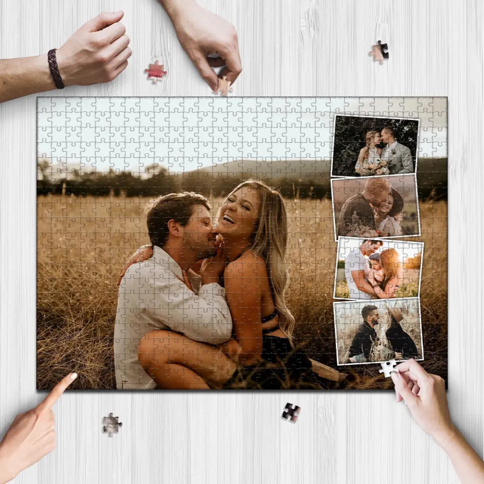 Custom Photo Collage - Jigsaw Puzzle - Gift For Family Couple Friends