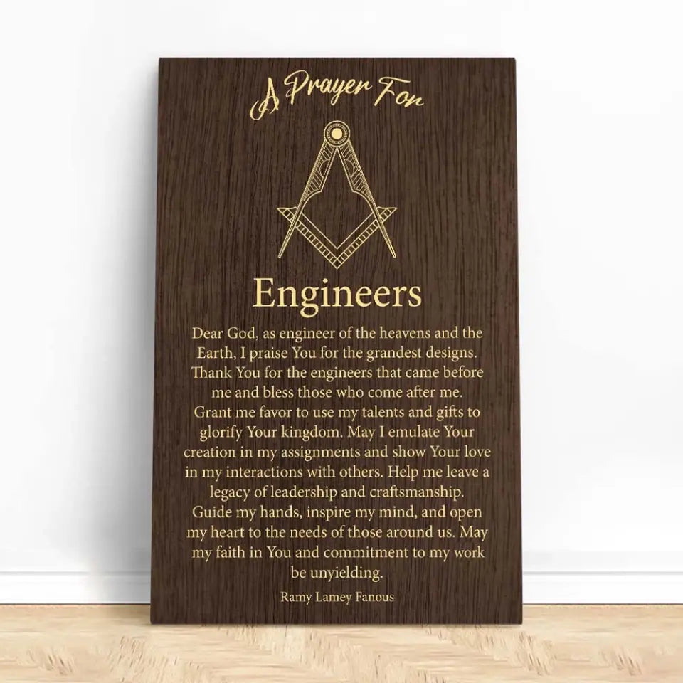A Prayer For Engineers Quote About Confirmation - Custom Canvas Poster - Anniversary Gift For Coworkers