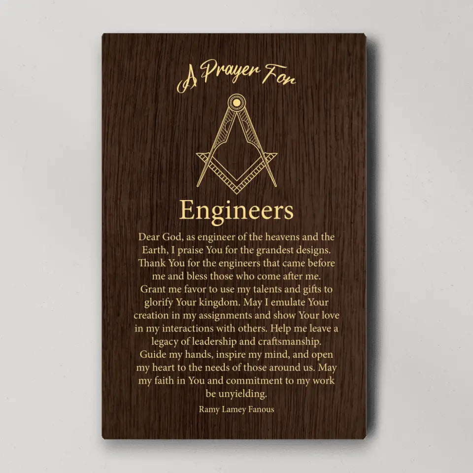 A Prayer For Engineers - Personalized Canvas/Poster