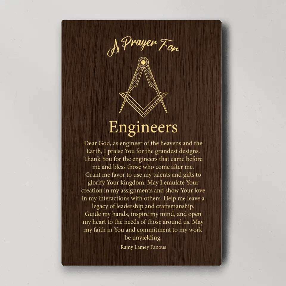 A Prayer For Engineers Quote About Confirmation - Custom Canvas Poster - Anniversary Gift For Coworkers