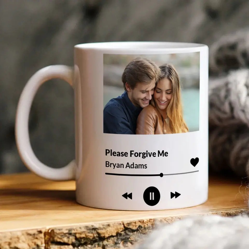 Please Forgive Me Upload Photo White Mug