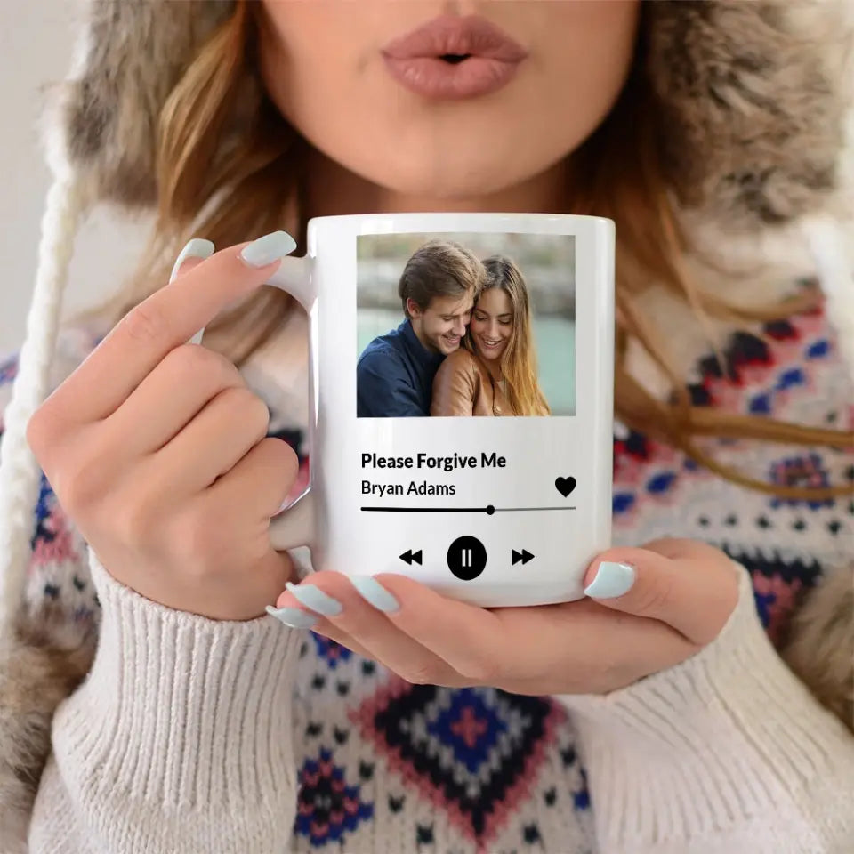 Please Forgive Me Upload Photo White Mug