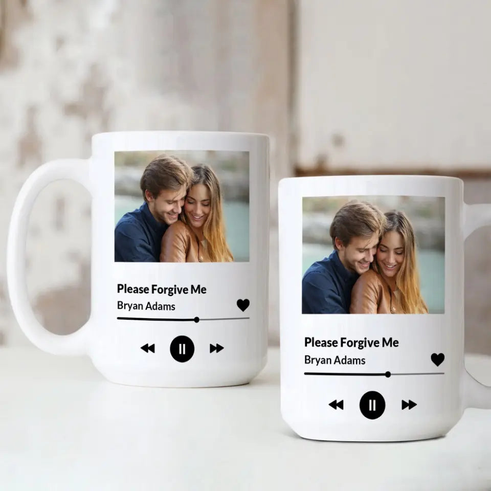 Please Forgive Me Upload Photo White Mug