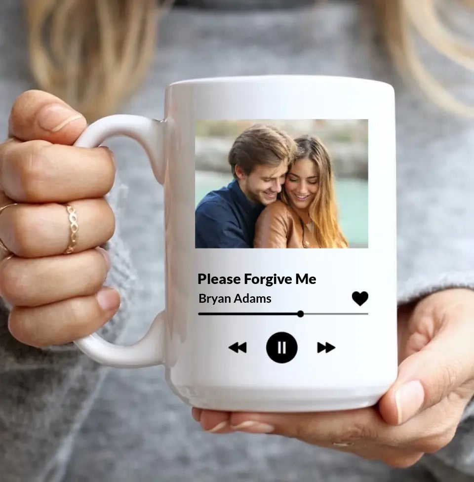 Please Forgive Me Upload Photo White Mug