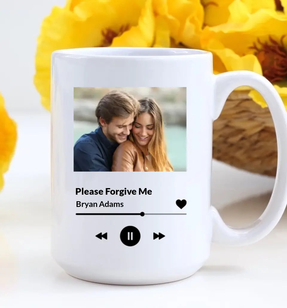 Please Forgive Me Upload Photo White Mug