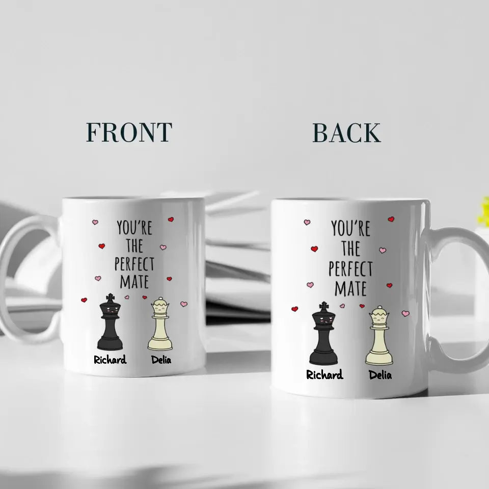 Personalized Valentine Gifts - You're The Perfect Mate, Chessmate, Husband and Wife, Personalized Mug/Accent Mug, Anniversary Gift | 312IHPBNMU1354