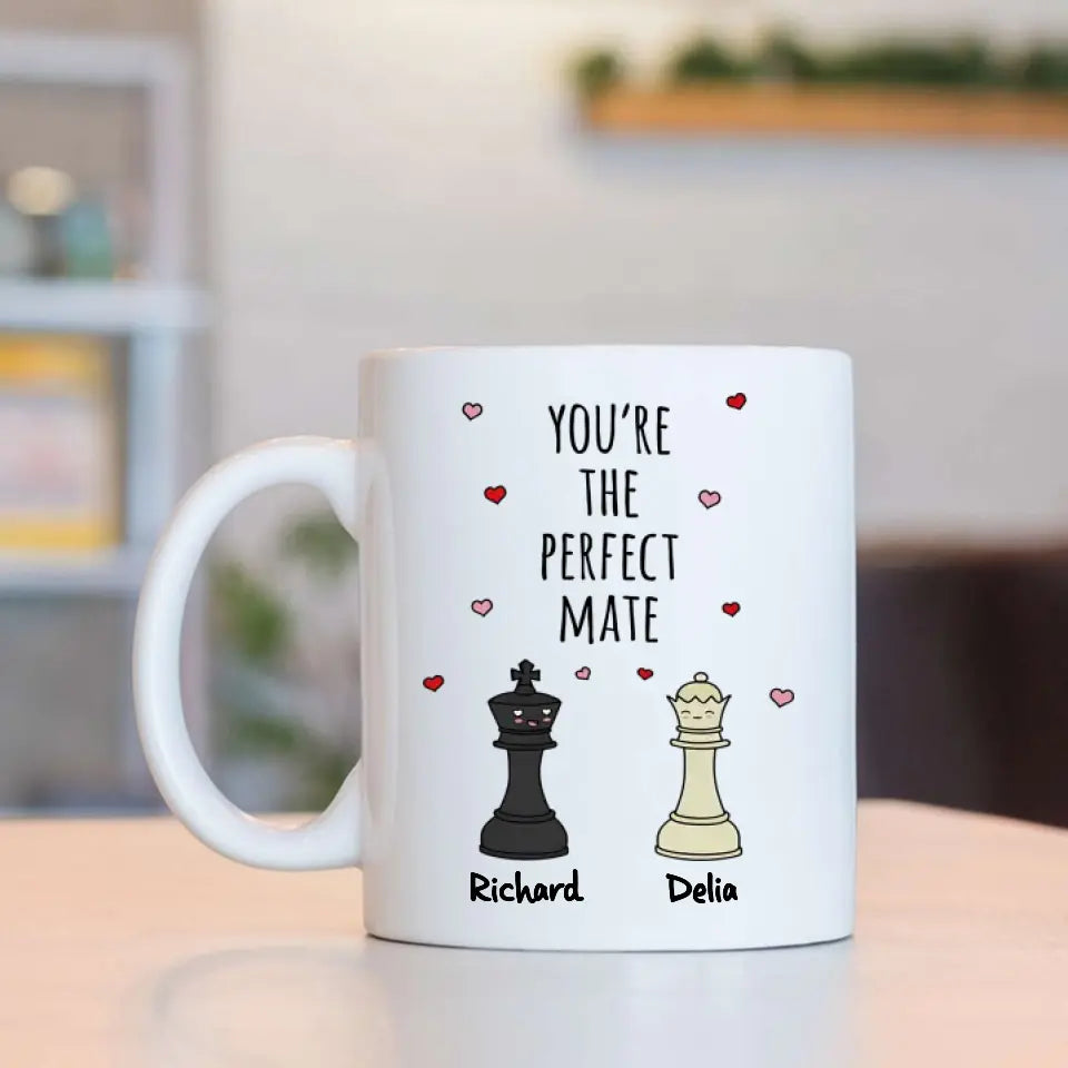 Personalized Valentine Gifts - You're The Perfect Mate, Chessmate, Husband and Wife, Personalized Mug/Accent Mug, Anniversary Gift | 312IHPBNMU1354