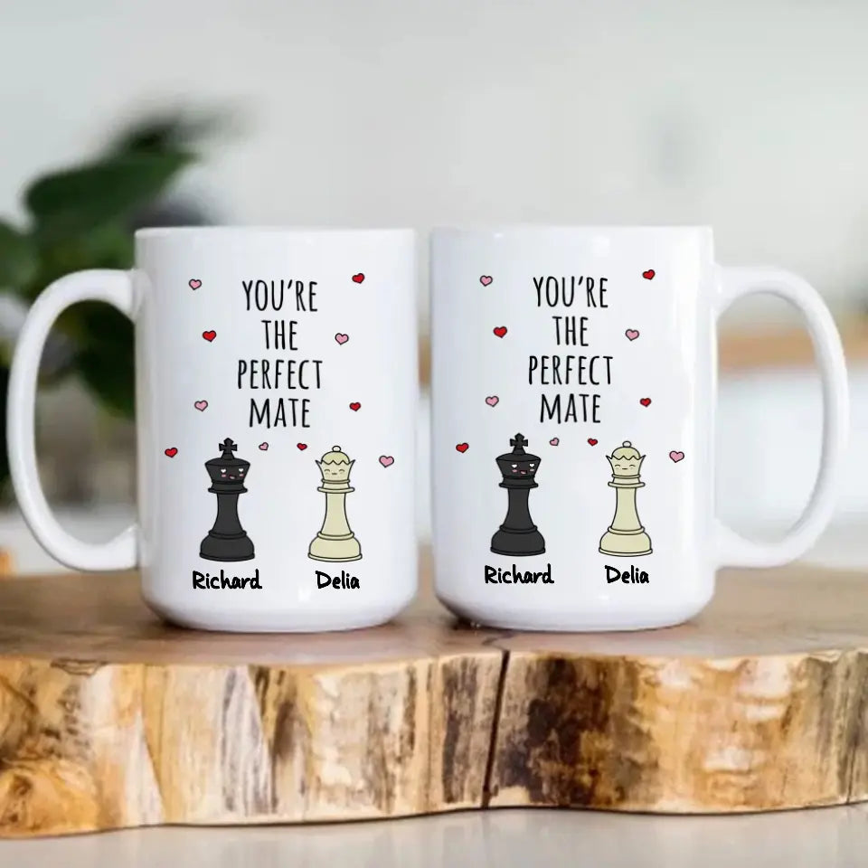 Personalized Valentine Gifts - You're The Perfect Mate, Chessmate, Husband and Wife, Personalized Mug/Accent Mug, Anniversary Gift | 312IHPBNMU1354