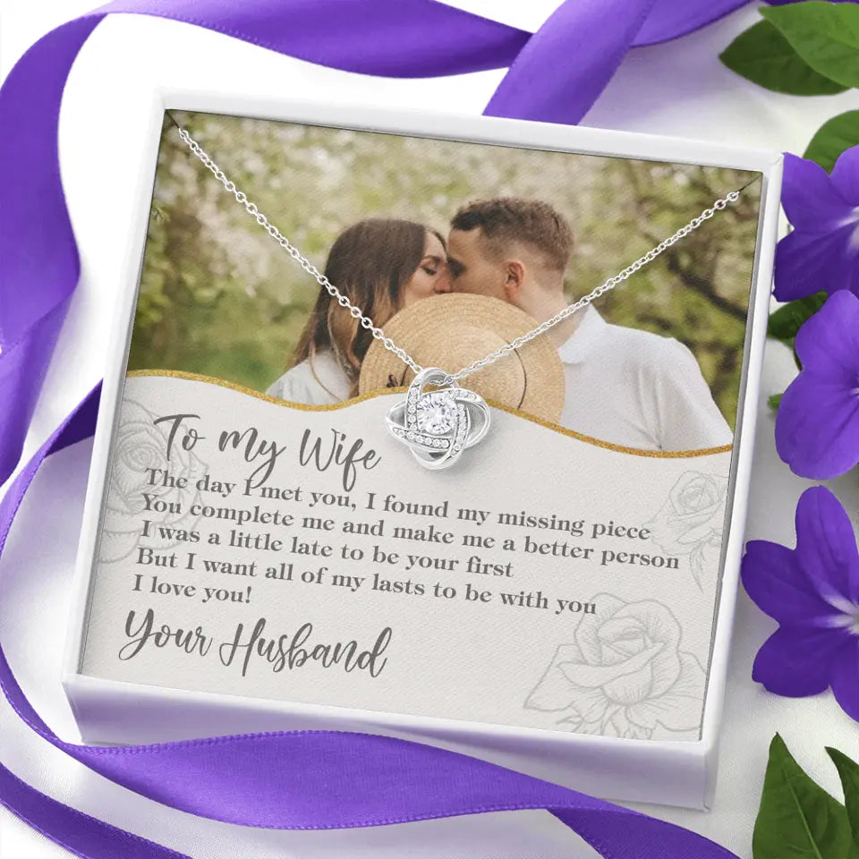 Personalized Valentine Gifts - The Day I Met You, I Found My Missing Piece Personalized Necklace