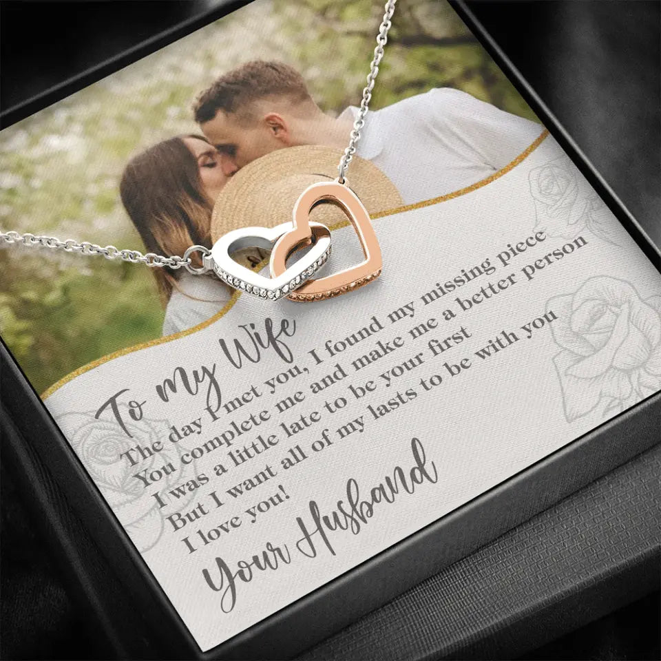 Personalized Valentine Gifts - The Day I Met You, I Found My Missing Piece Personalized Necklace