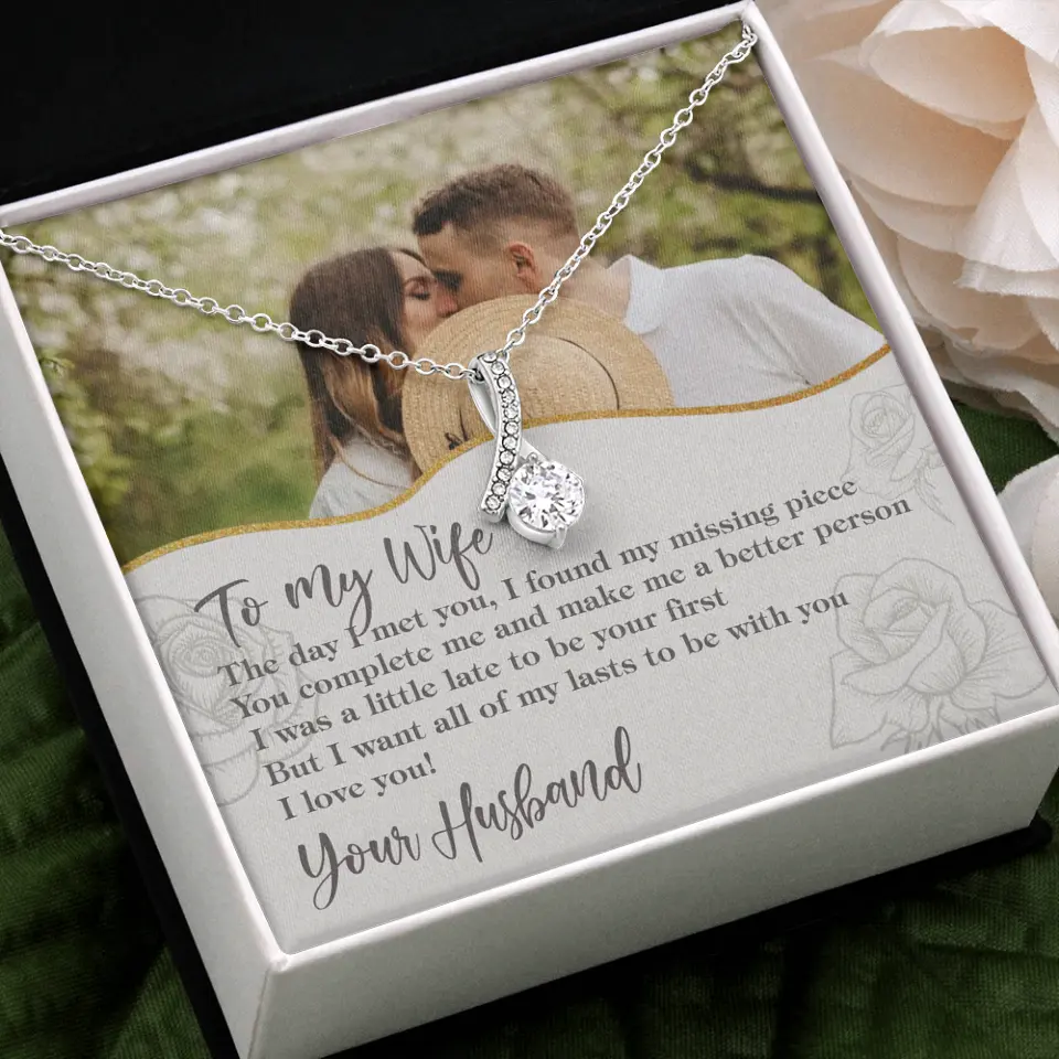 Personalized Valentine Gifts - The Day I Met You, I Found My Missing Piece Personalized Necklace