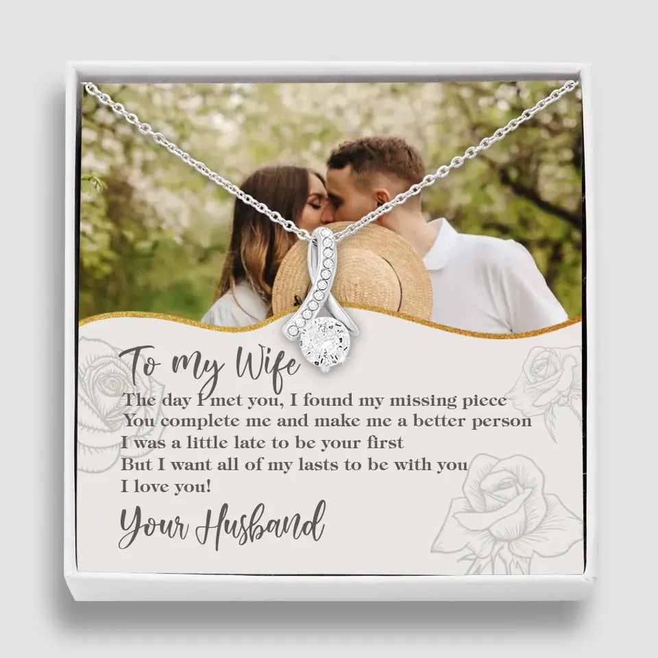 Personalized Valentine Gifts - The Day I Met You, I Found My Missing Piece Personalized Necklace