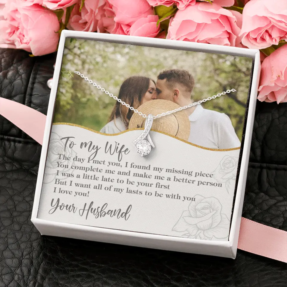 Personalized Valentine Gifts - The Day I Met You, I Found My Missing Piece Personalized Necklace
