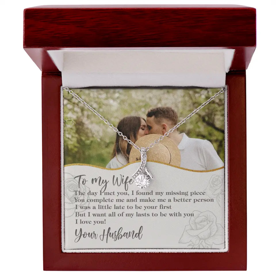 Personalized Valentine Gifts - The Day I Met You, I Found My Missing Piece Personalized Necklace