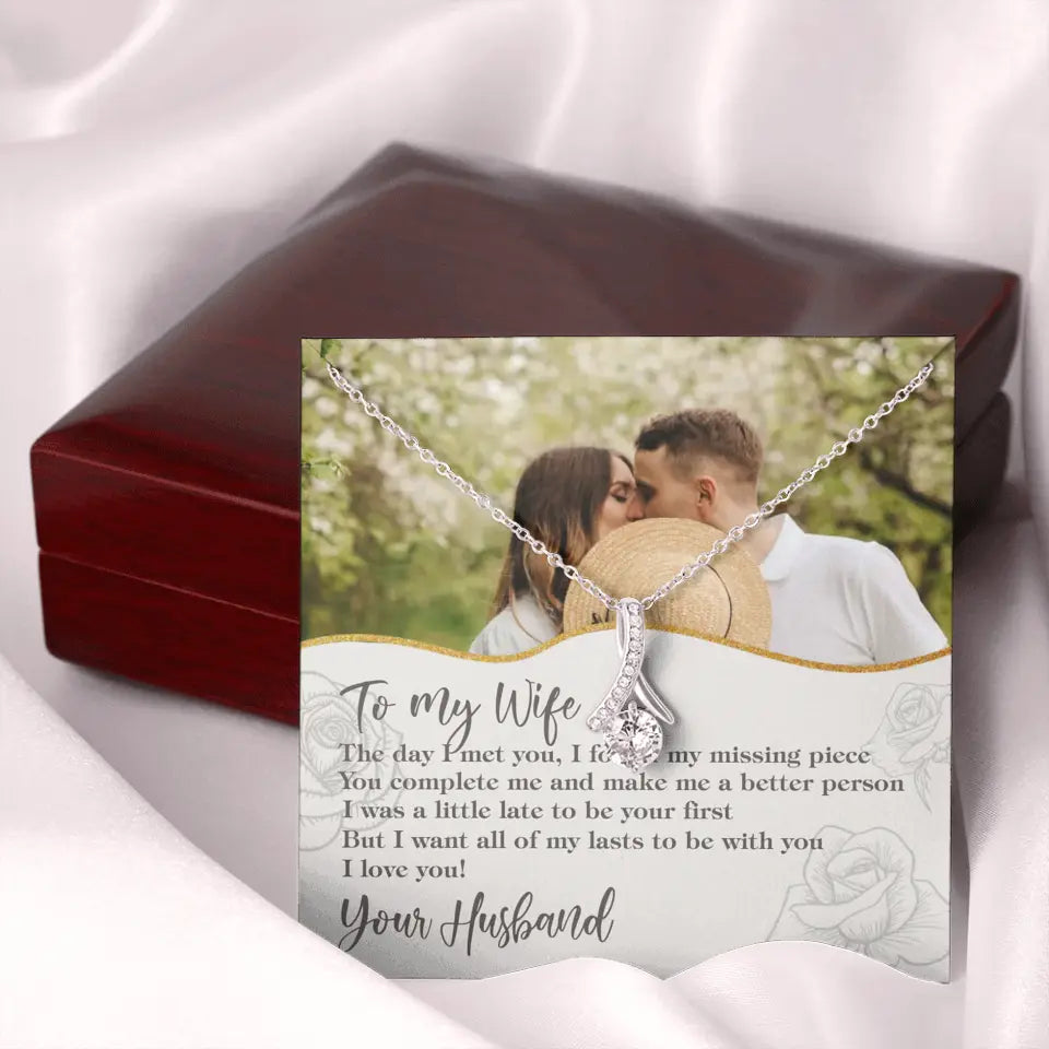 Personalized Valentine Gifts - The Day I Met You, I Found My Missing Piece Personalized Necklace