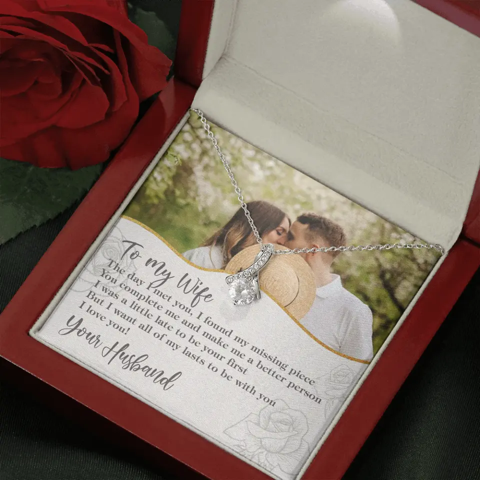 Personalized Valentine Gifts - The Day I Met You, I Found My Missing Piece Personalized Necklace