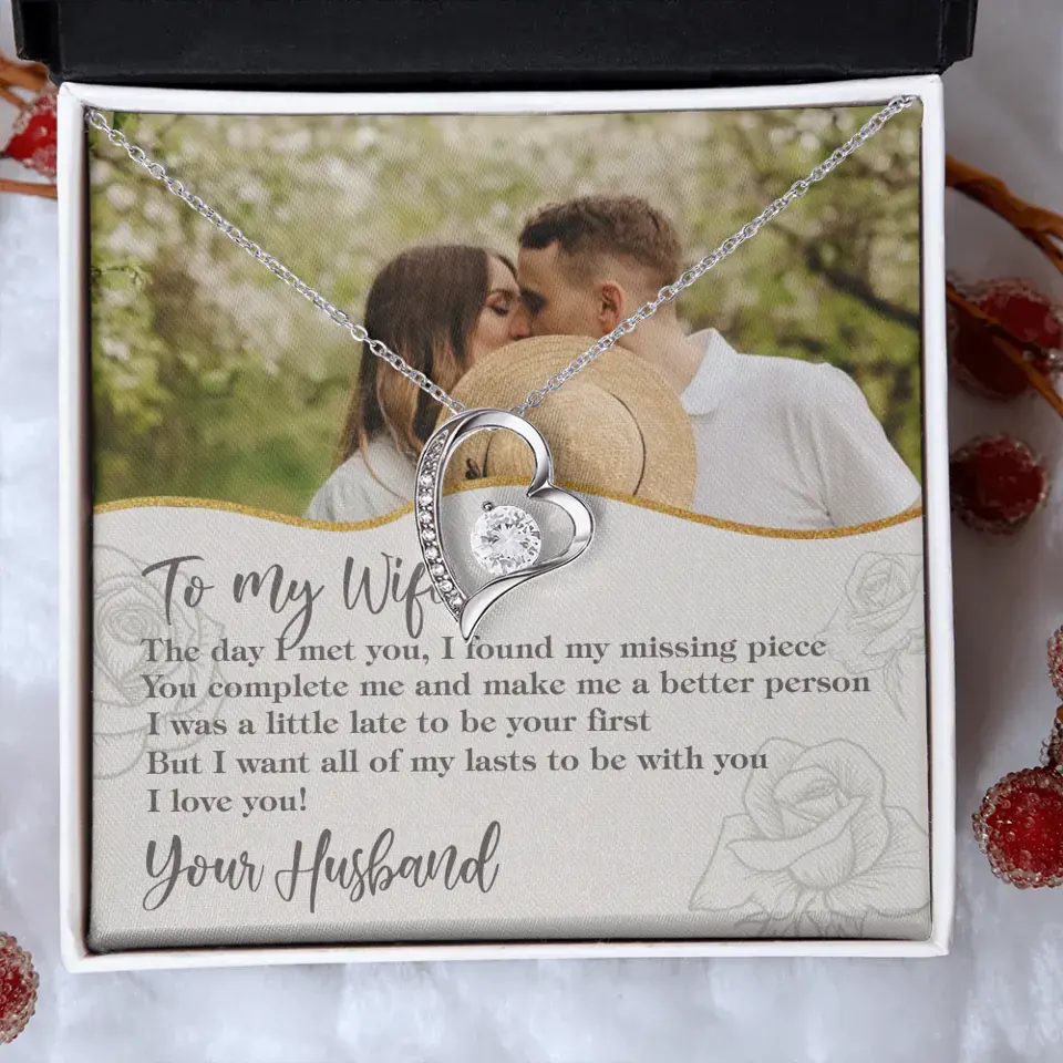 Personalized Valentine Gifts - The Day I Met You, I Found My Missing Piece Personalized Necklace