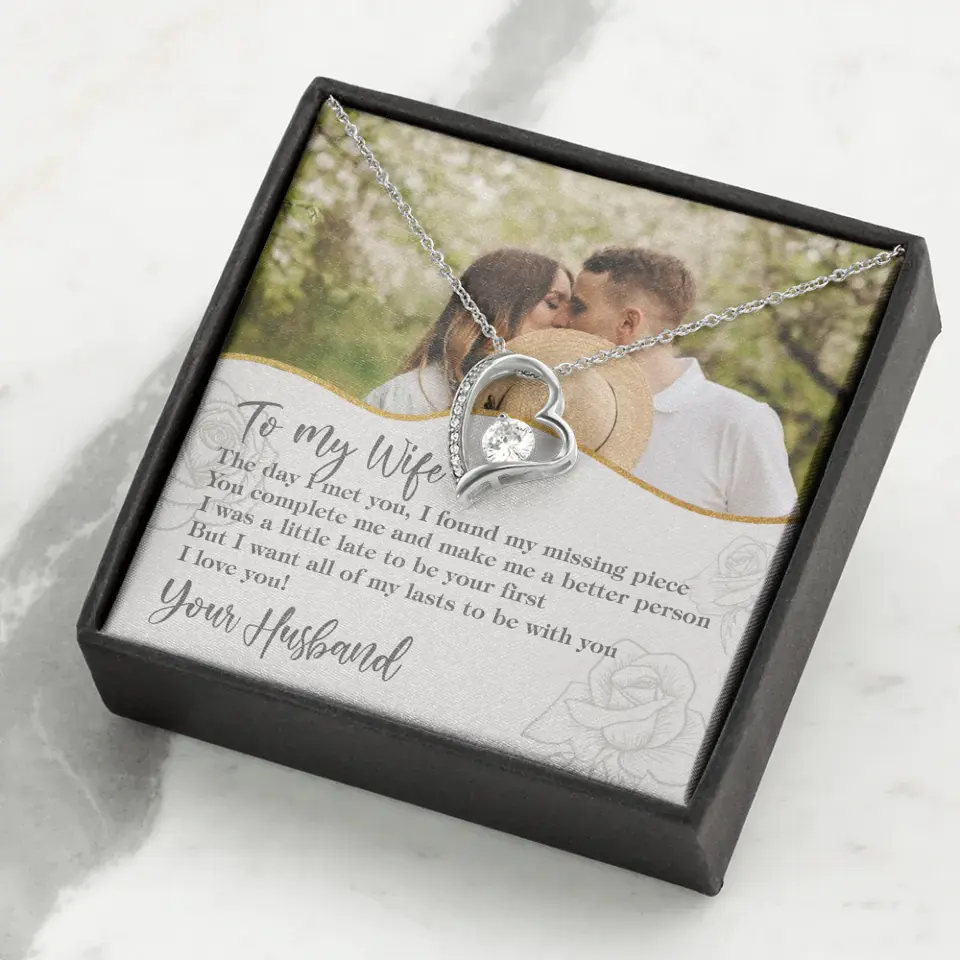 Personalized Valentine Gifts - The Day I Met You, I Found My Missing Piece Personalized Necklace