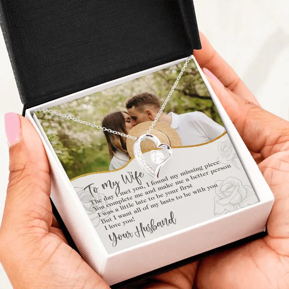 Personalized Valentine Gifts - The Day I Met You, I Found My Missing Piece Personalized Necklace