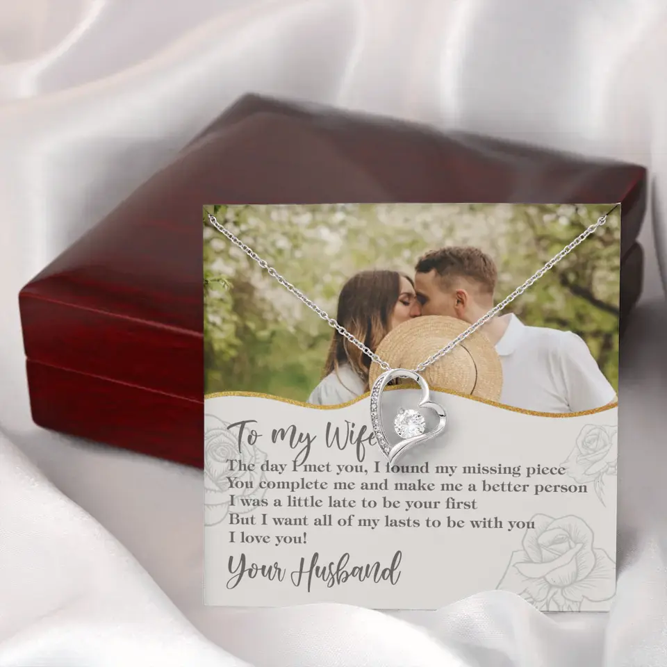 Personalized Valentine Gifts - The Day I Met You, I Found My Missing Piece Personalized Necklace