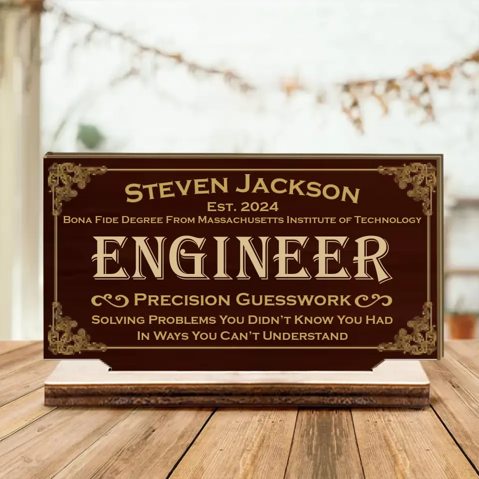 Engineer Personalized Wooden Plaque