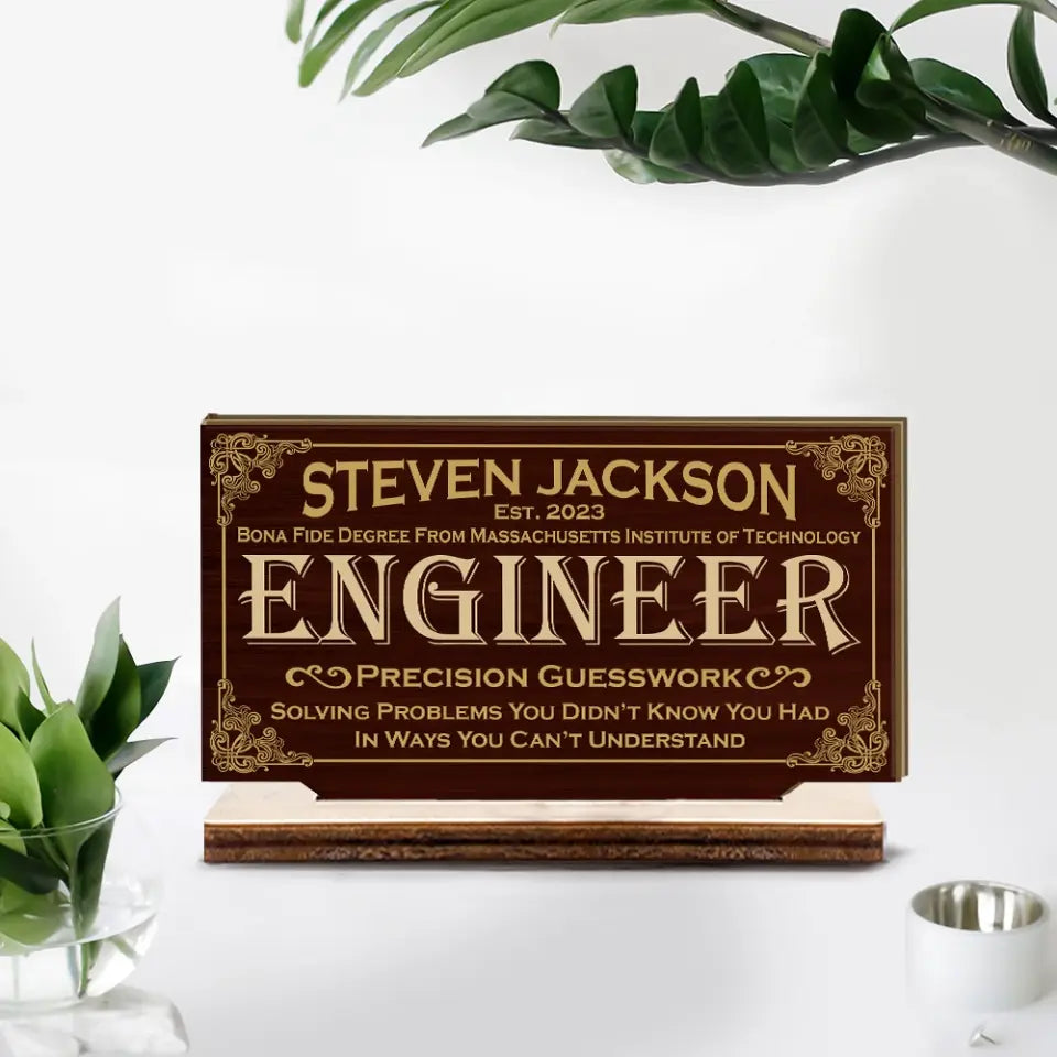 Engineer Personalized Wooden Plaque
