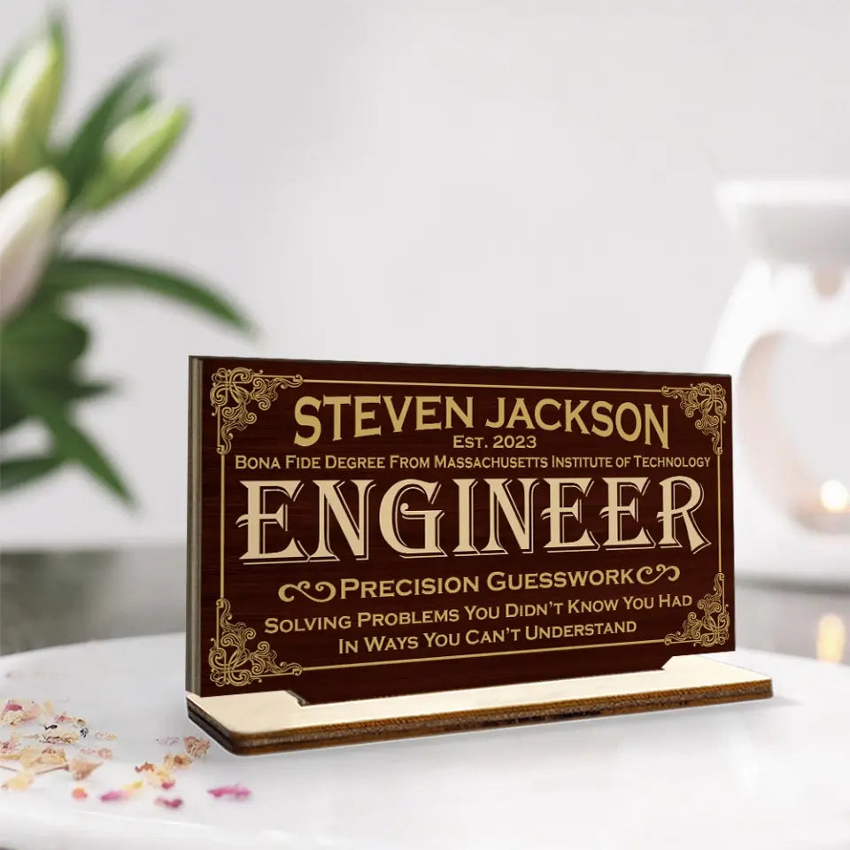 Engineer Personalized Wooden Plaque