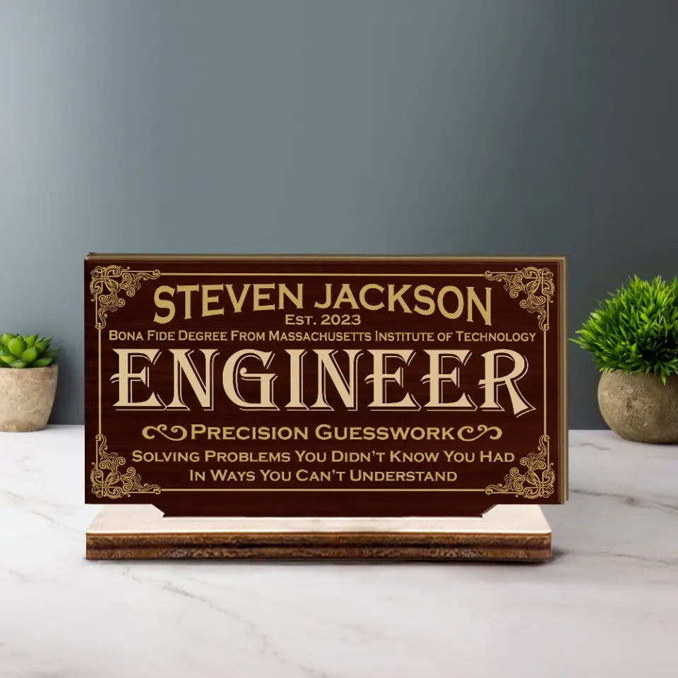 Engineer Personalized Wooden Plaque