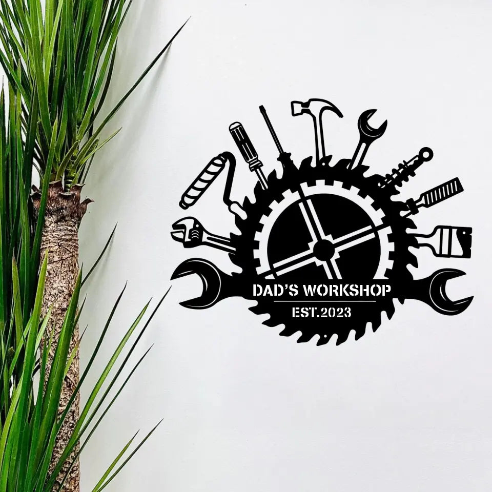 Dad's Workshop Personalized Metal Sign