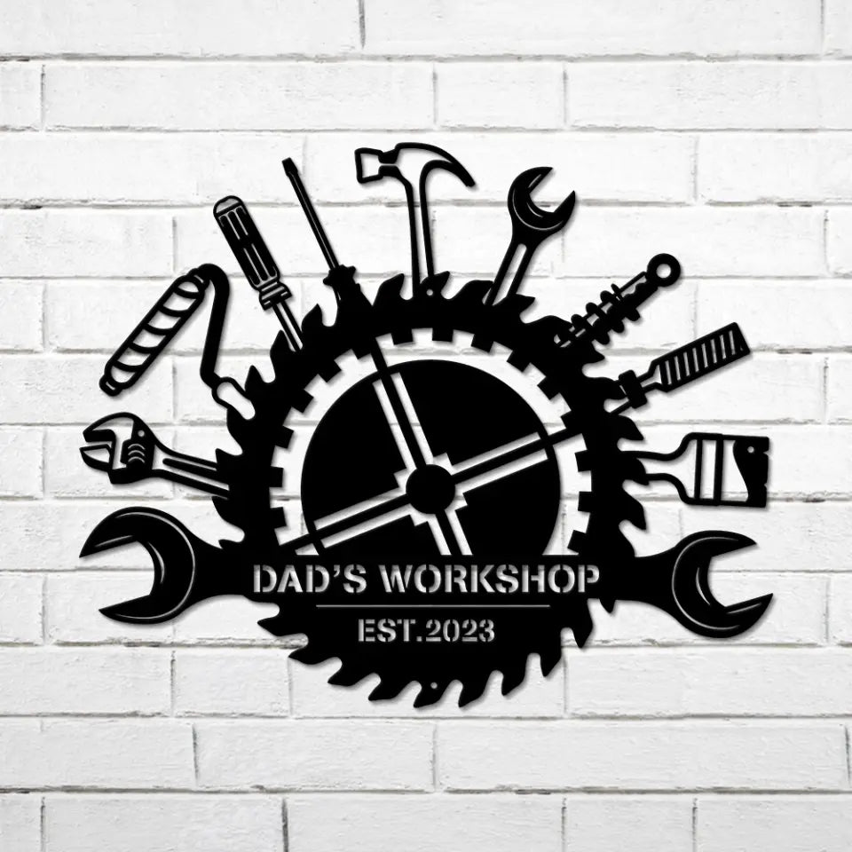 Dad's Workshop Personalized Metal Sign