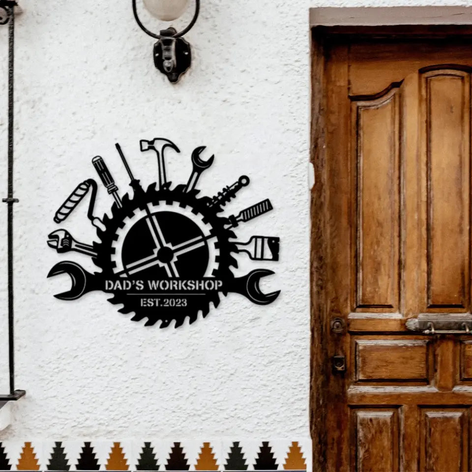 Dad's Workshop Personalized Metal Sign