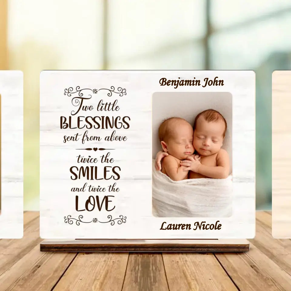 Two Little Blessings Custom Wooden Plaque