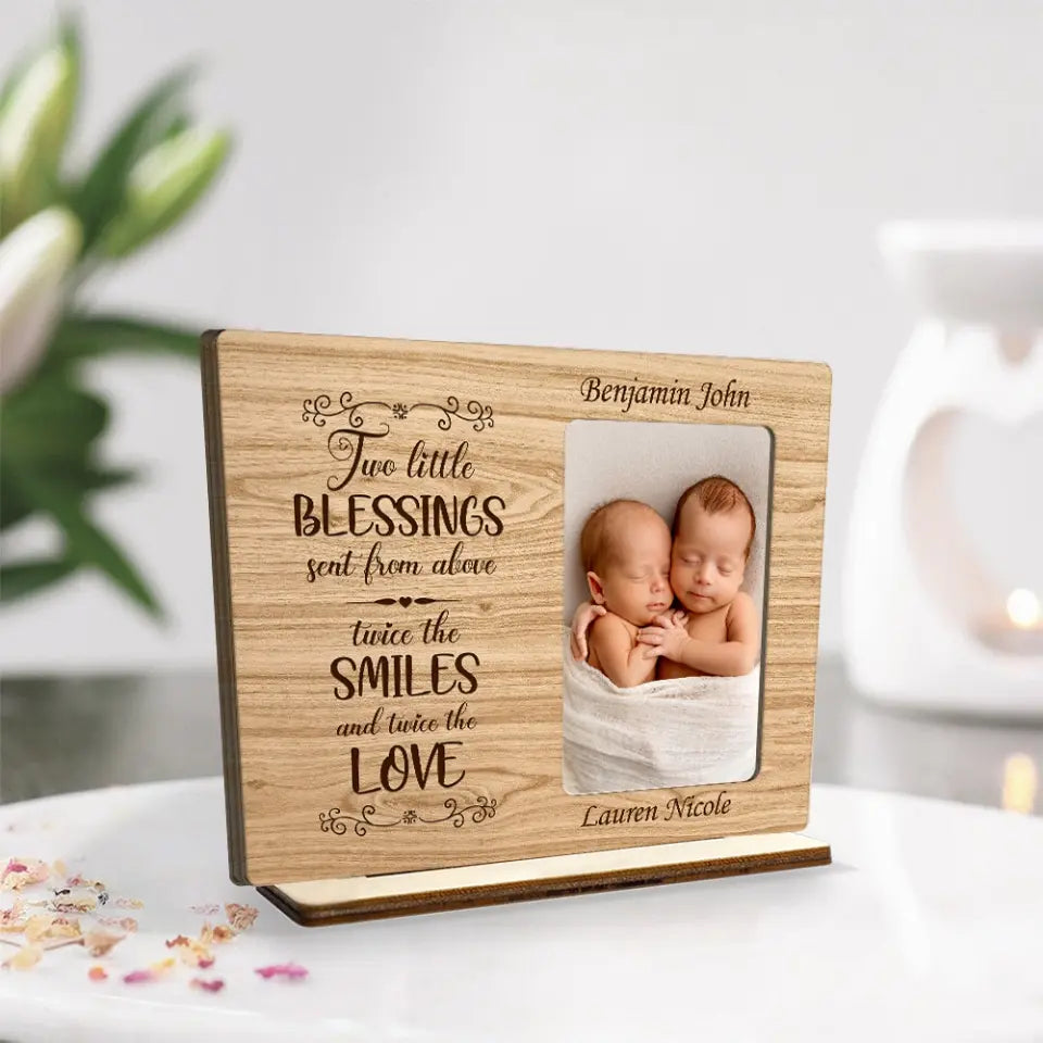 Two Little Blessings Custom Wooden Plaque