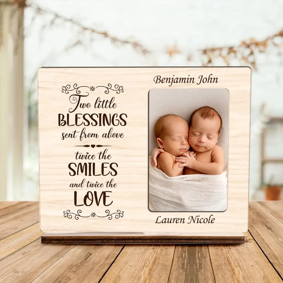 Two Little Blessings Custom Wooden Plaque