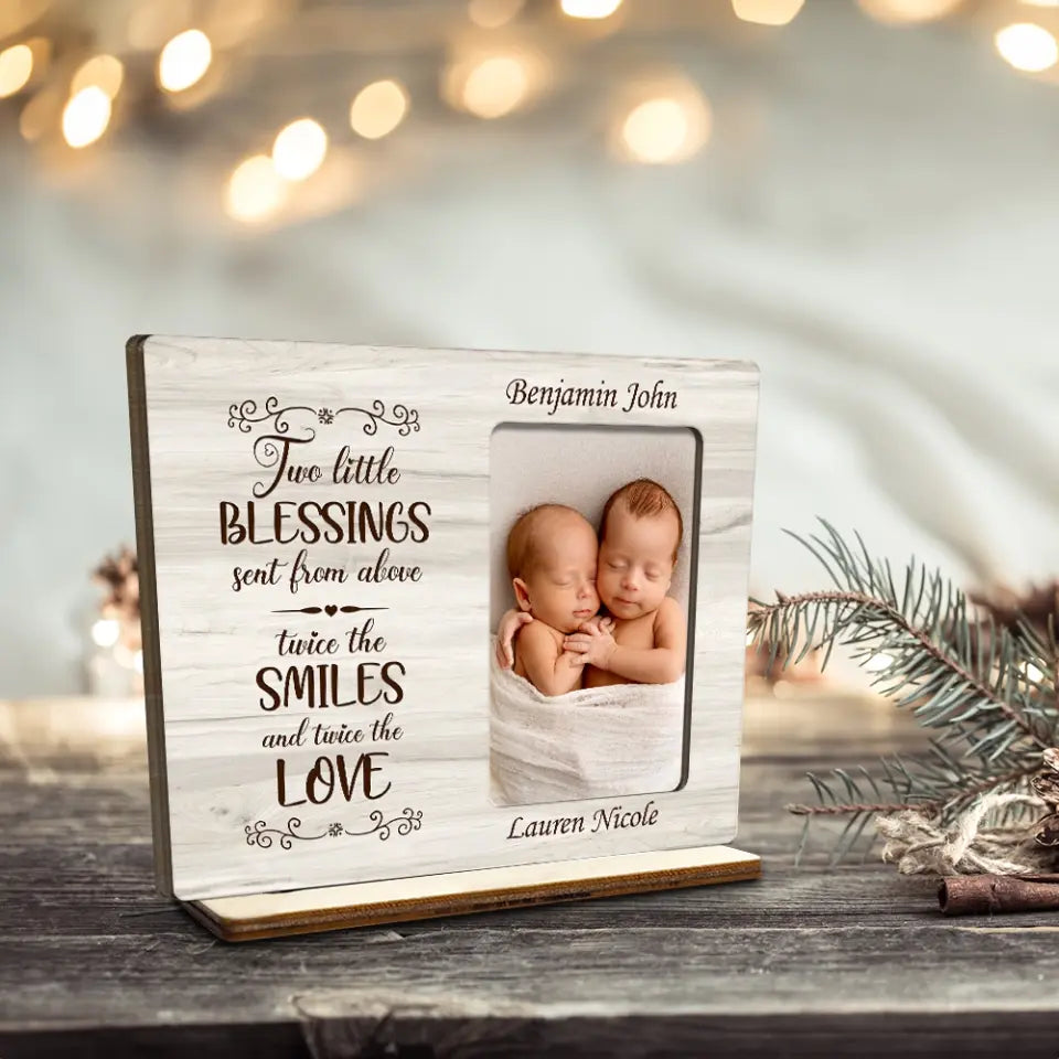 Two Little Blessings Custom Wooden Plaque