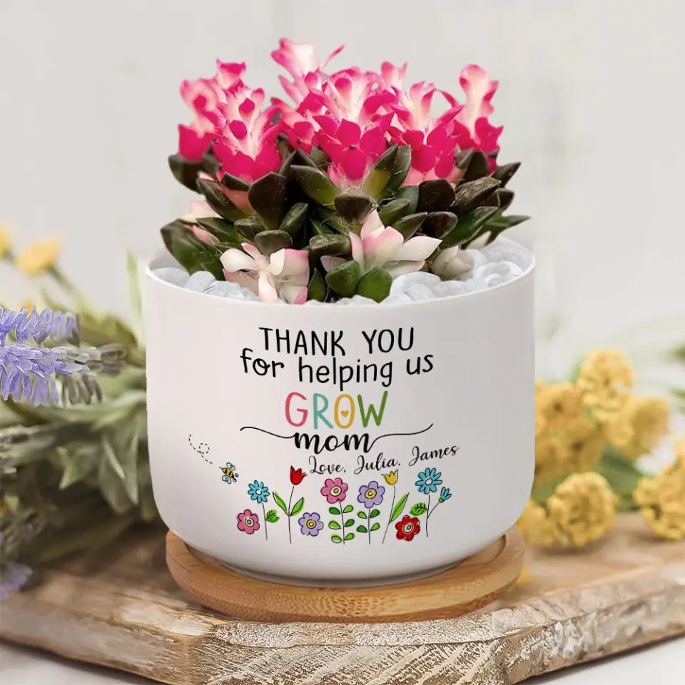 Thank You For Helping Us Grow Personalized Plant Pot