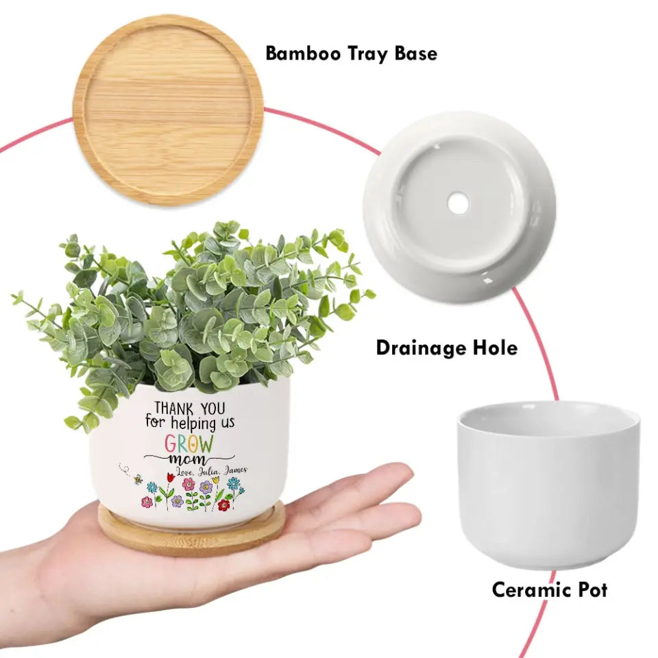 Thank You For Helping Us Grow Personalized Plant Pot
