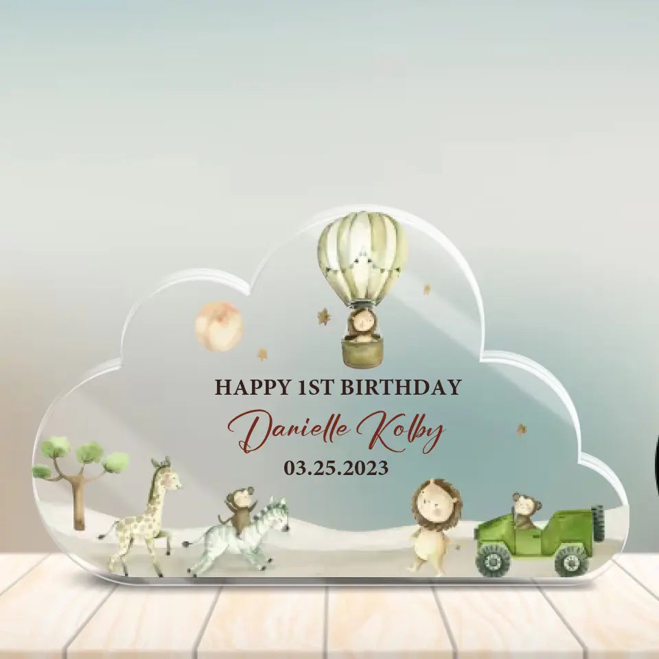 Happy Birthday Safari For Kids Acrylic Plaque