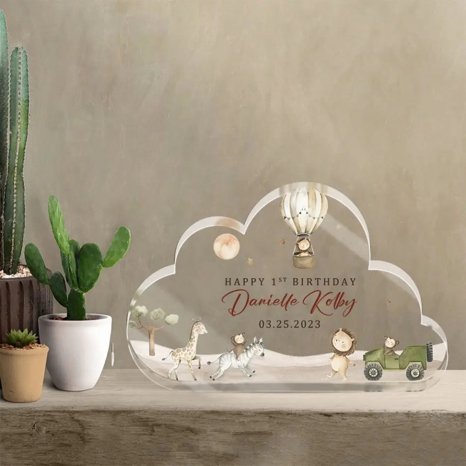 Happy Birthday Safari For Kids Acrylic Plaque