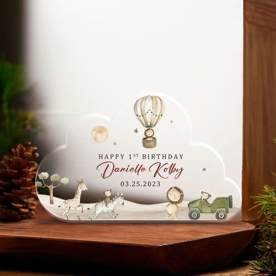 Happy Birthday Safari For Kids Acrylic Plaque